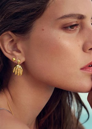Palma earring Forgyldt Maanesten